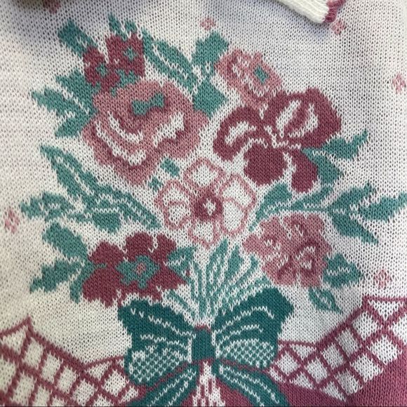 New Vintage 80s Floral Bouquet Sweater Cape Cod - Picture 7 of 10